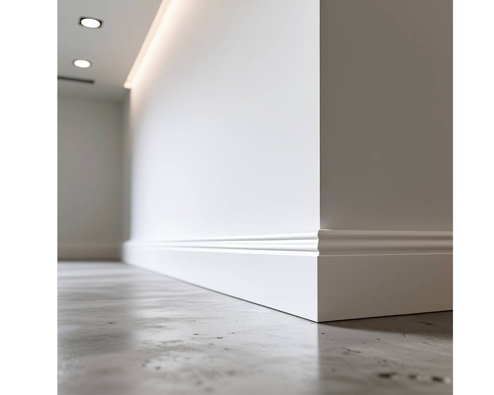 Плинтус из полистирола высокой плотности Волшебная палочка . 80мм 2м. NCS 2500N. Окрашенная