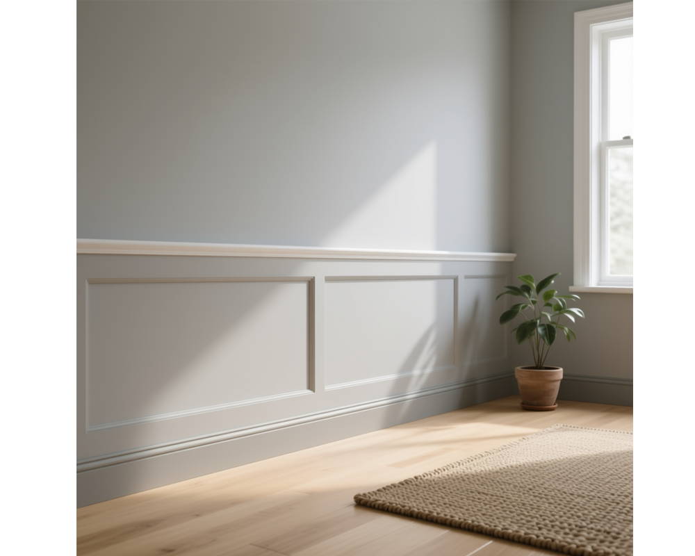 Плинтус из полистирола высокой плотности Волшебная палочка . 80мм 2м. NCS 2500N. Окрашенная