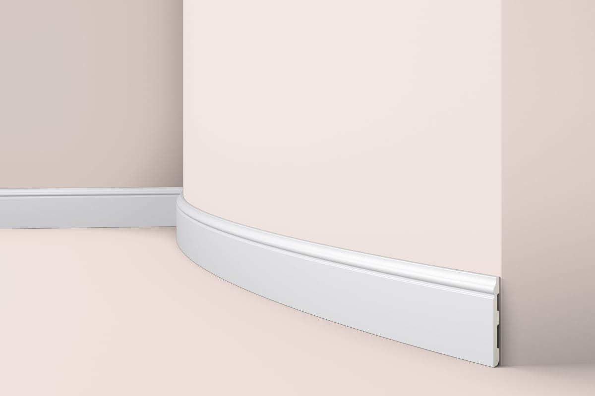 Гибкий плинтус из полиуретана. Белый под покраску