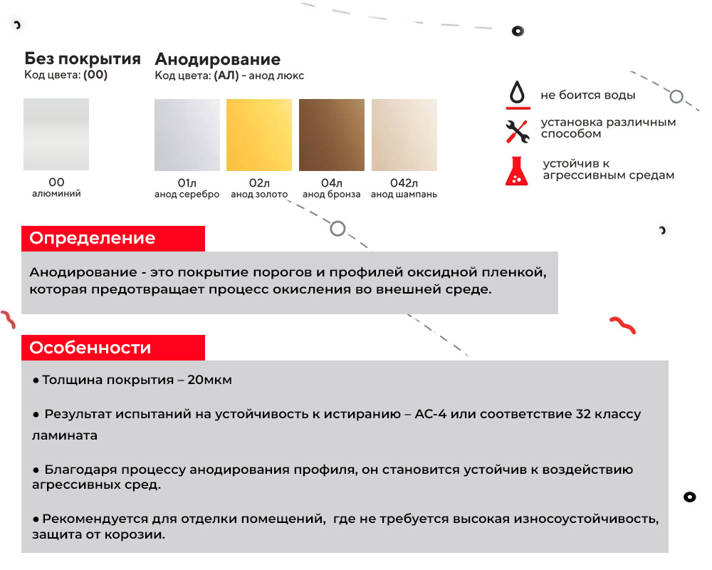 Порог разноуровневый ПР 04.2700.001 Алюминий